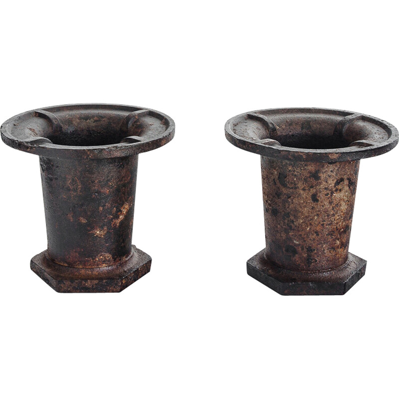 Pair of vintage cast iron industrial molds, France 1940-1950