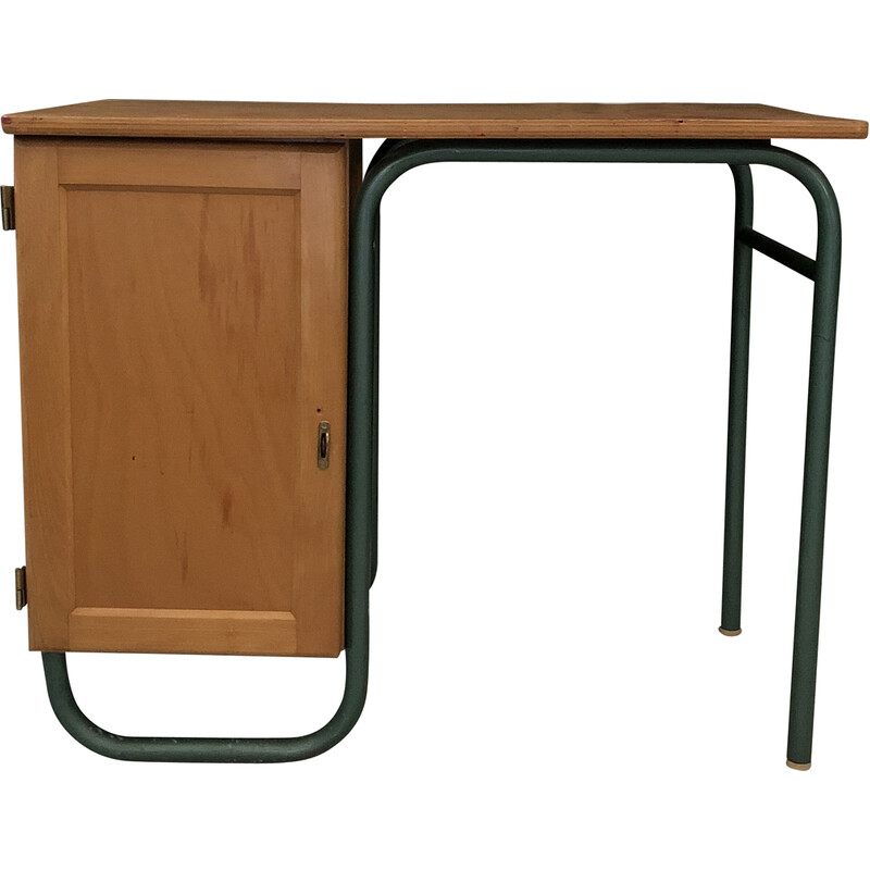 Vintage s22 desk in light oakwood by Jaques Hitier