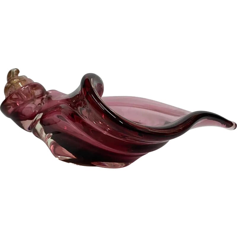 Cendrier italien vintage en verre de Murano violet et or, 1970