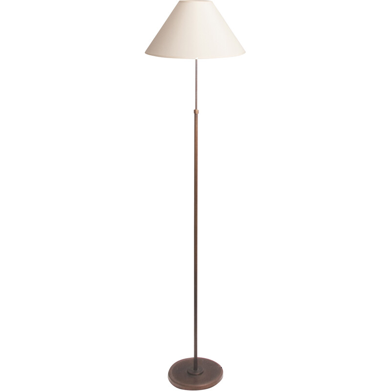 Vintage verstelbare vloerlamp met conische kap, Denemarken 1950