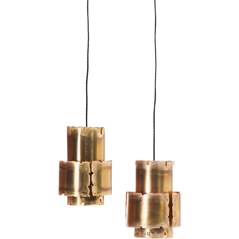 Pair of vintage pendant lamps by Svend Aage Holm Sørensen, Denmark 1960s