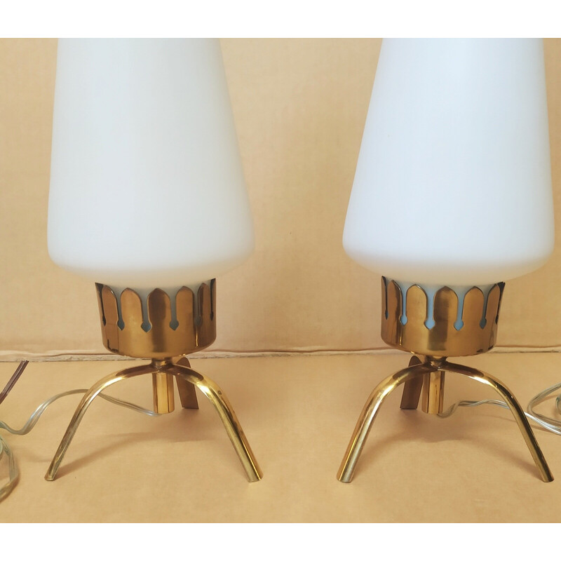 Pair of vintage Arredoluce table lamps by Angelo Lelii, 1950s