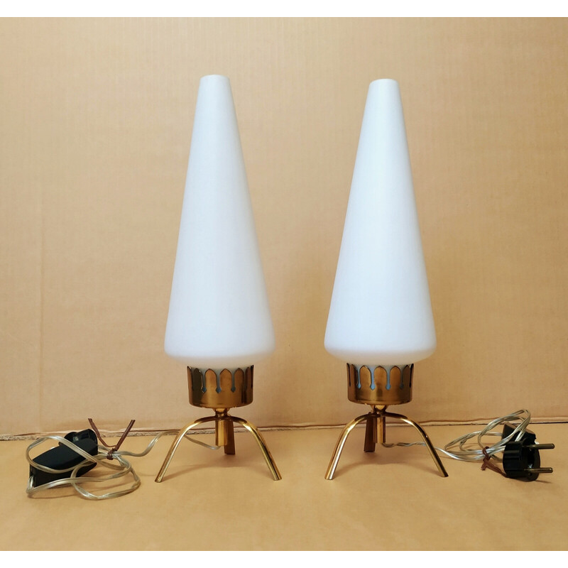 Pair of vintage Arredoluce table lamps by Angelo Lelii, 1950s