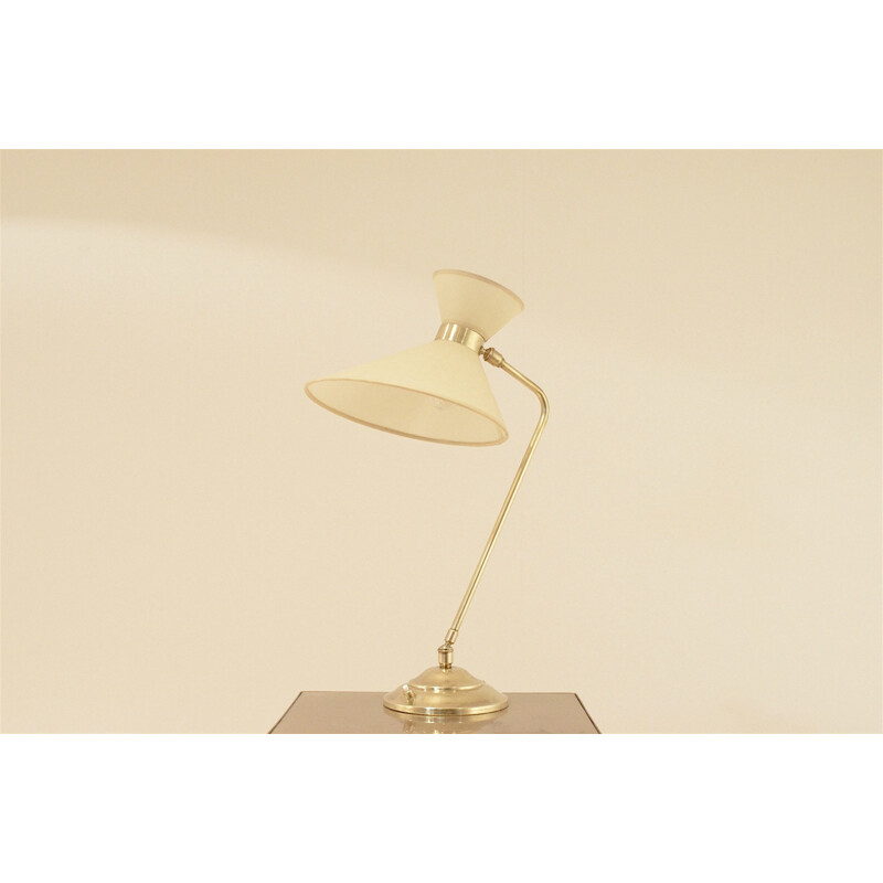 Lampe de table en laiton et rhodoïd - 1950