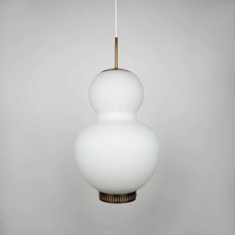 Danish vintage pendant lamp Snebold by Bent Karlby for Lyfa, 1956