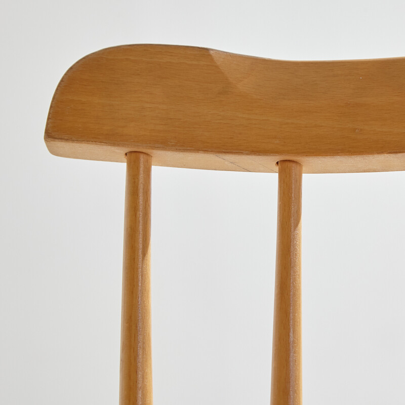 Vintage Stick-back Stuhl aus Buchenholz, 1970er Jahre