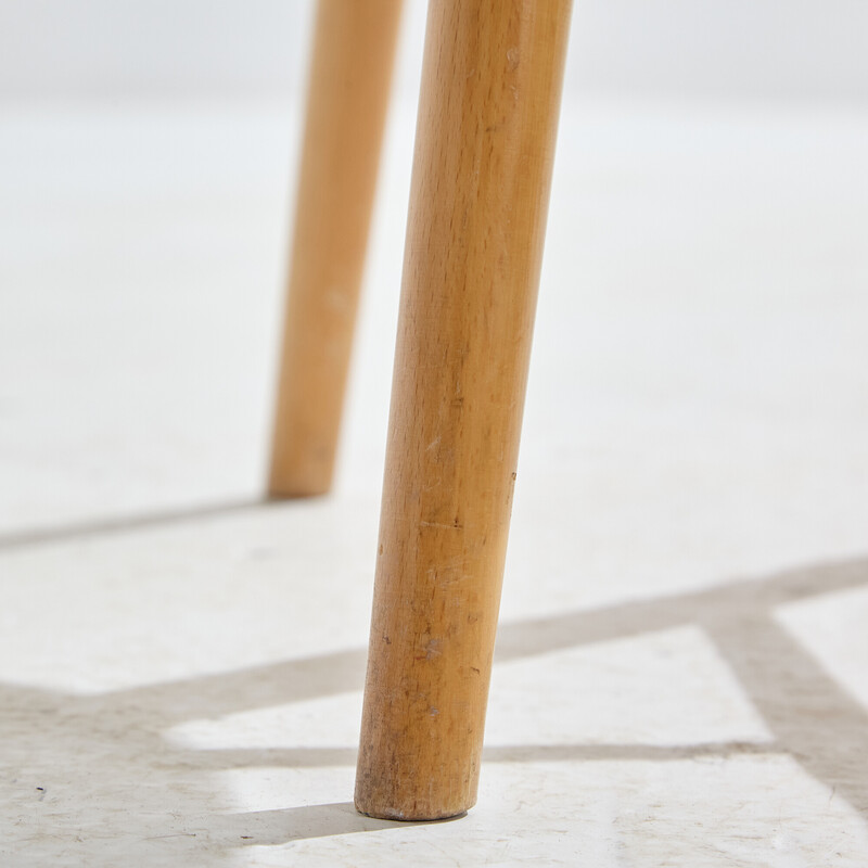 Silla vintage de madera de haya con respaldo, años 70