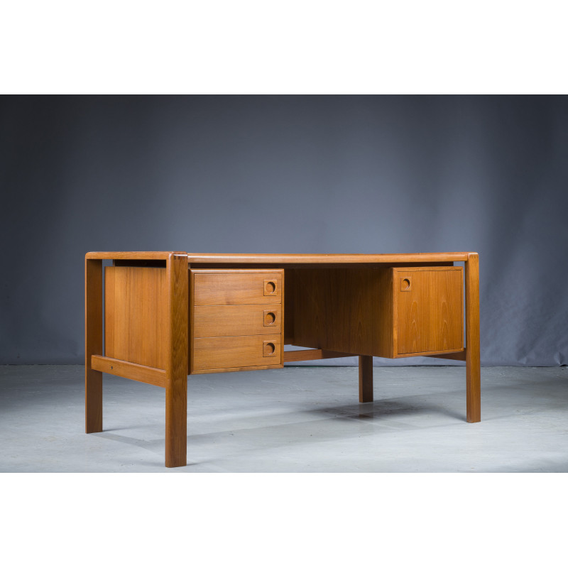 Mesa de teca Vintage por H.P. Hansen, Dinamarca 1960