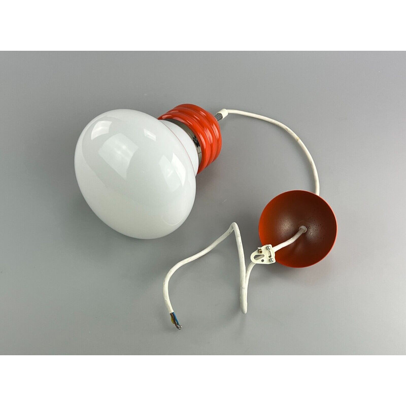 Lámpara de suspensión vintage de vidrio y metal de Enrico Tronconi, 1960-1970