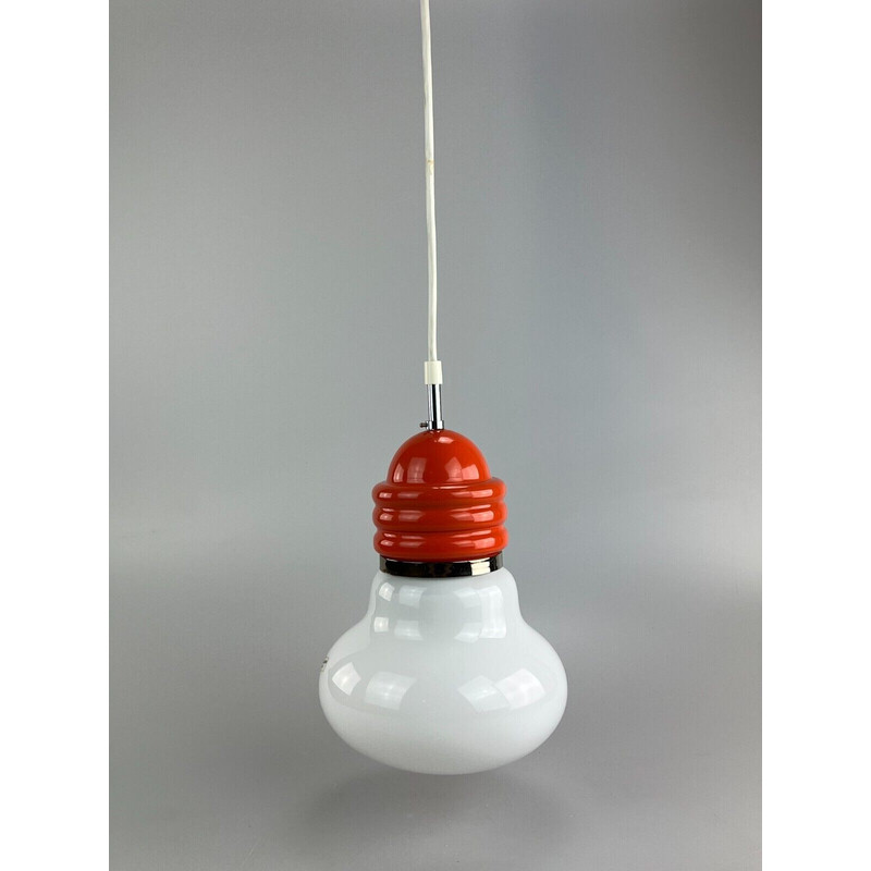 Vintage pendant lamp in glass and metal by Enrico Tronconi, 1960-1970s