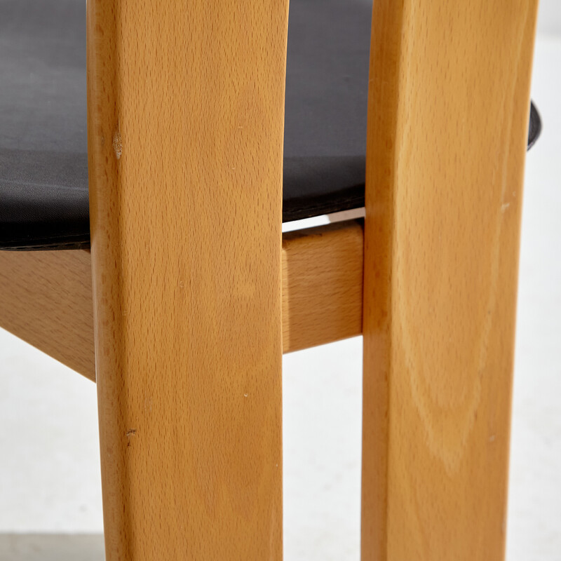 Conjunto de 4 cadeiras de jantar em madeira de faia de Pietro Costantini para Ello, anos 70