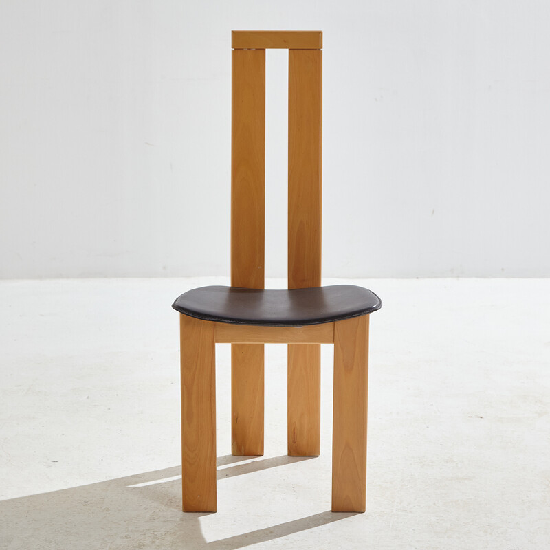 Conjunto de 4 cadeiras de jantar em madeira de faia de Pietro Costantini para Ello, anos 70