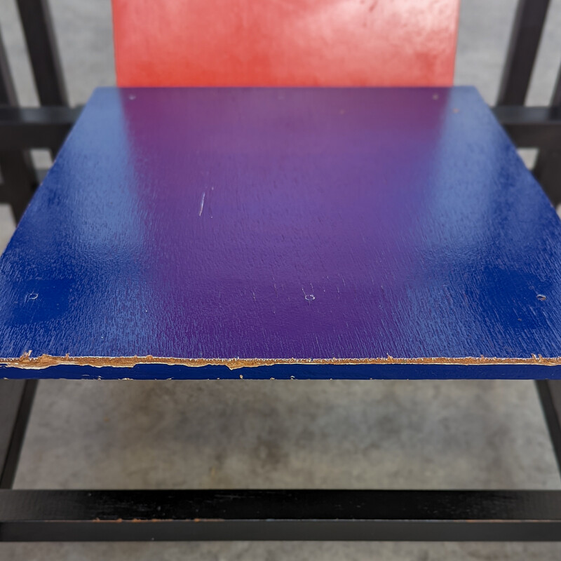 Vintage red and blue armchair by Gerrit Rietveld, 1970s
