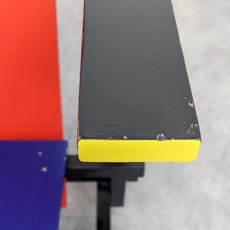 Rot-blauer Vintage-Sessel von Gerrit Rietveld, 1970