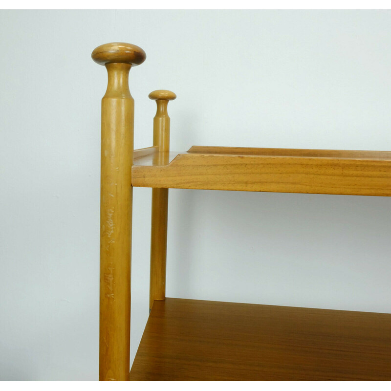 Mid century serving trolley in walnut and metal by Wilhelm Renz, 1960s