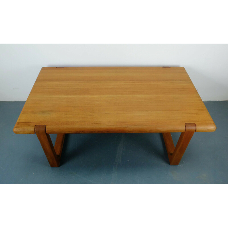 Mid century solid teak coffee table by Niels Bach, Denmark