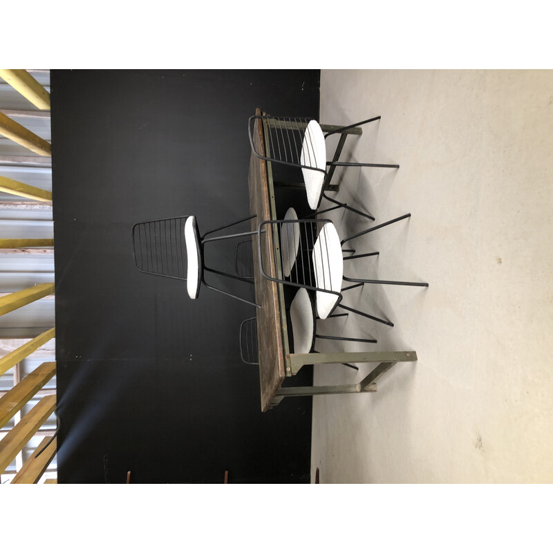 Conjunto de 5 cadeiras vintage por Jean Louis Bonnant