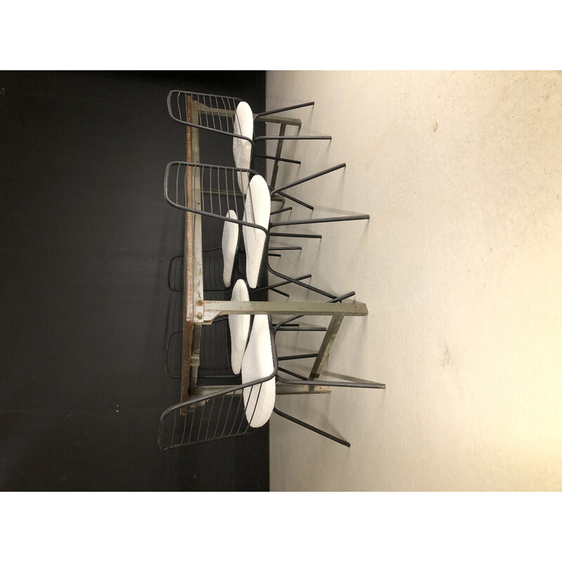 Set of 5 vintage chairs by Jean Louis Bonnant
