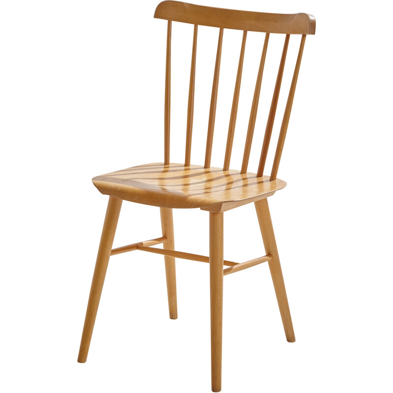 Vintage Stick-back beechwood chair, 1970s