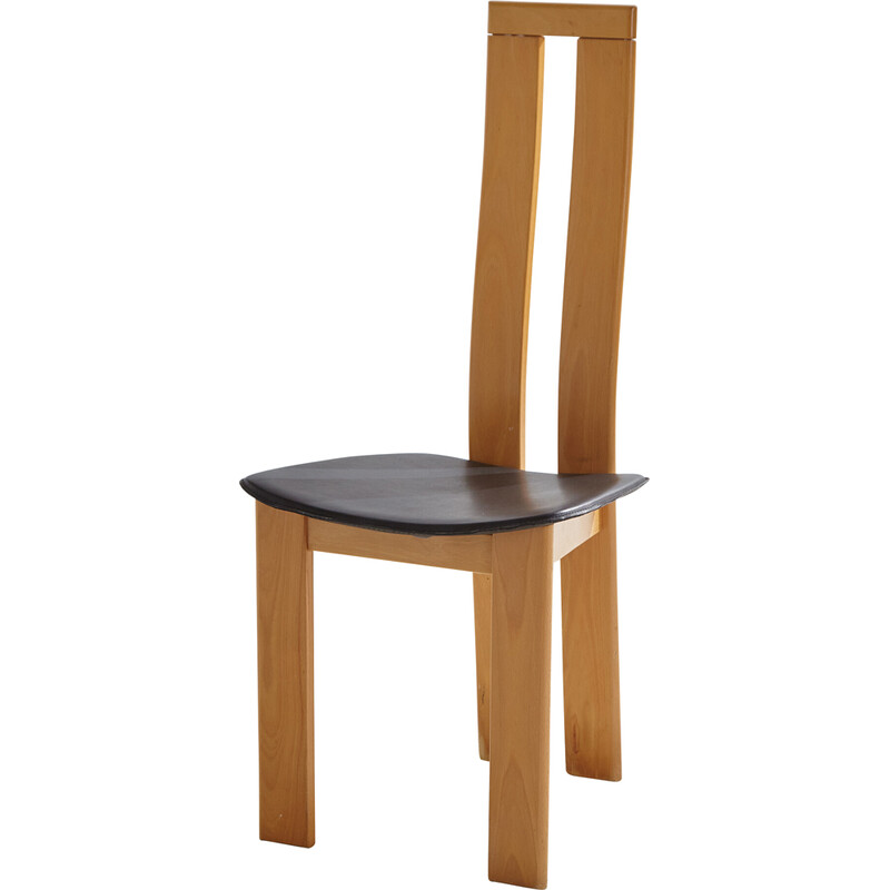 Set van 4 vintage beukenhouten eetkamerstoelen van Pietro Costantini voor Ello, 1970