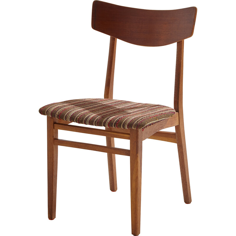 Vintage-Stuhl aus Teakholz mit Textilbezug, 1960