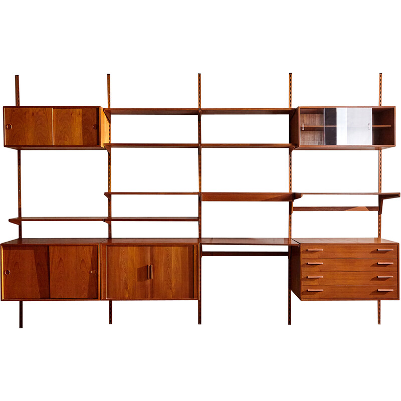 Vintage teak shelving system by Kai Kristiansen for Fm Møbler, 1960s