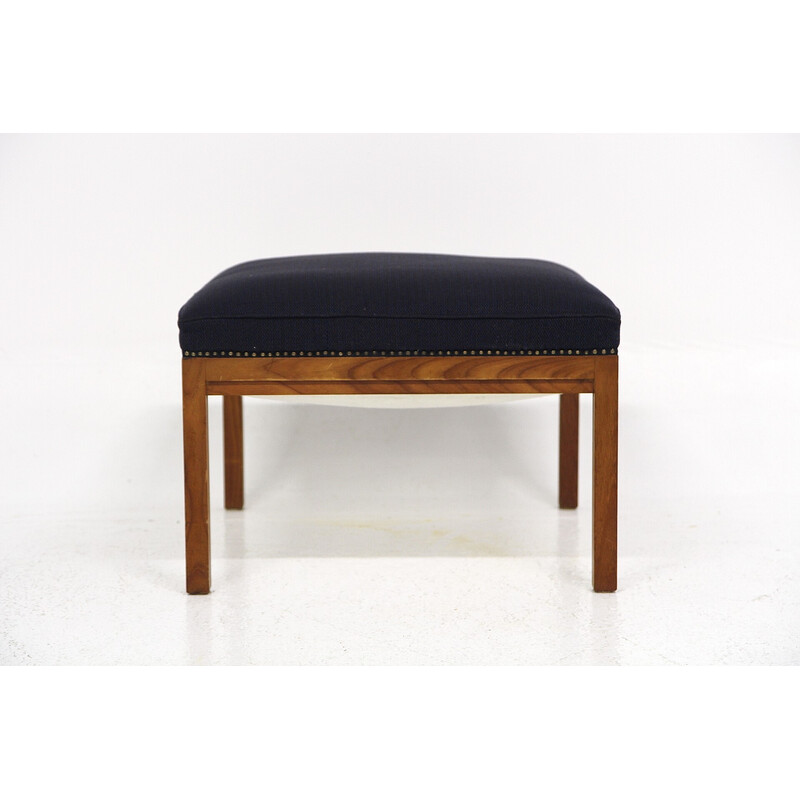 Vintage teak and fabric ottoman, Sweden 1960s