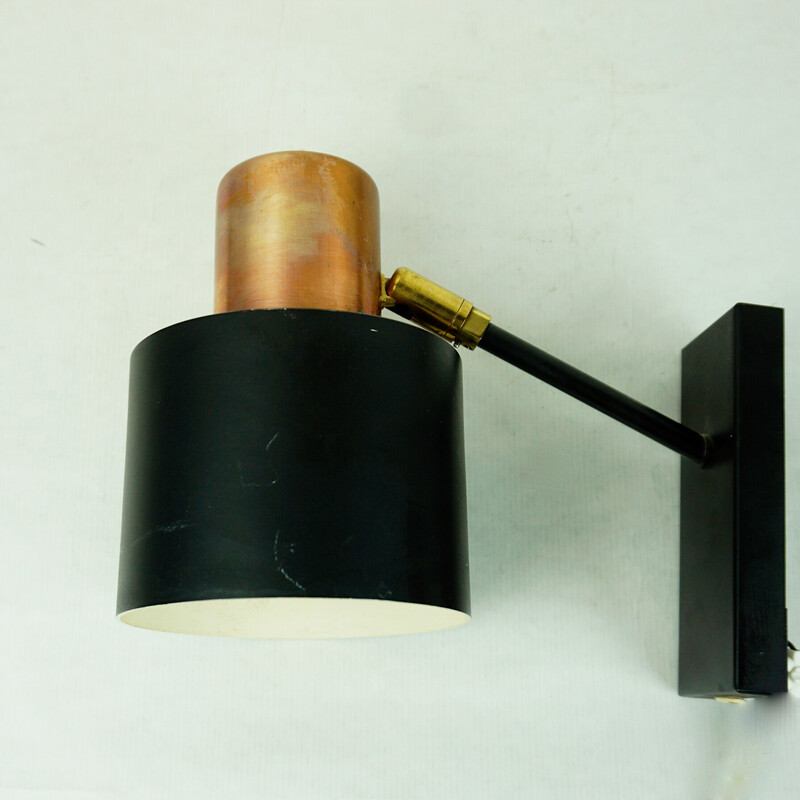 Vintage Alfa wall lamp by Jo Hammerborg for Fog and Moruo, Denmark 1960s