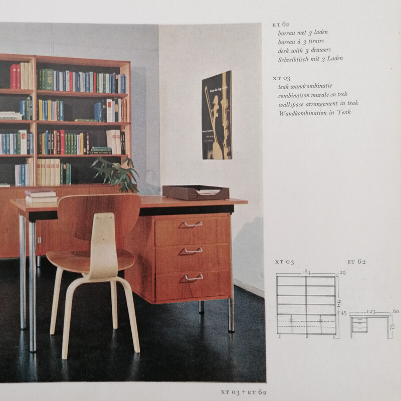 Bureau vintage modèle "Et62" par Cees Braakman pour Pastoe, 1950