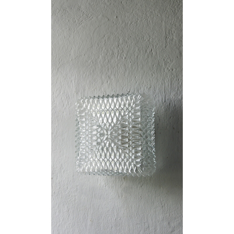 Mid-century glass wall lamp, 1970s