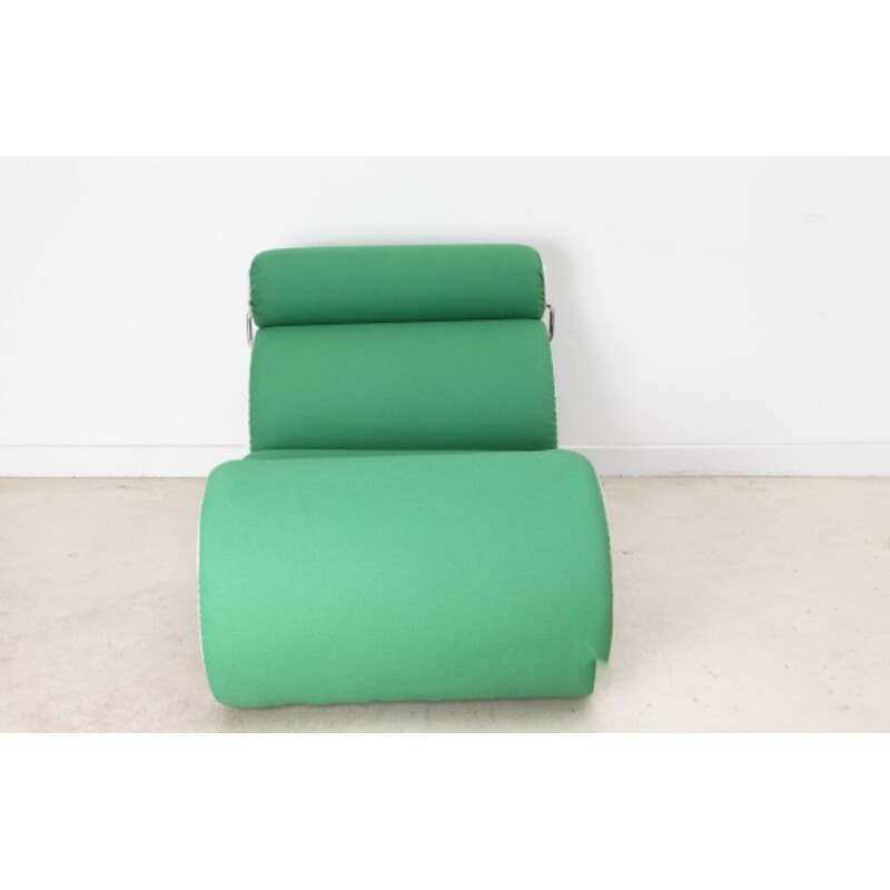 Chaise longue "Tubo" verte Flexform Prima en tissu et en plastique , Joe COLOMBO - 1970