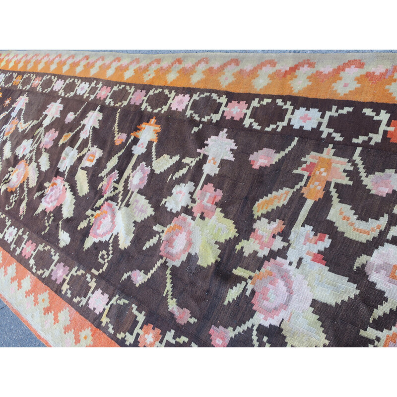 Vintage Bessarabian long kelim corridor rug, 1920s