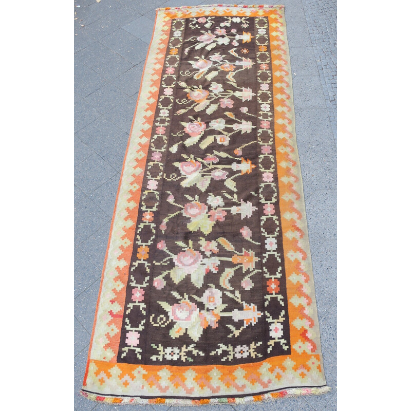 Vintage Bessarabian long kelim corridor rug, 1920s