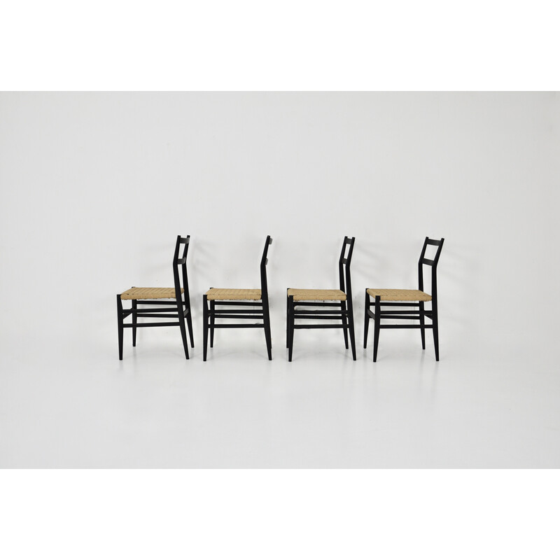 Satz von 4 Vintage Leggera Stühlen von Gio Ponti für Cassina, 1960