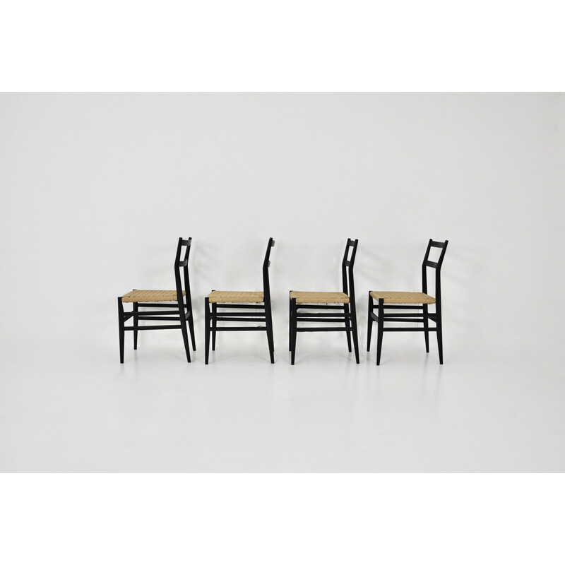 Set of 4 vintage Leggera chairs by Gio Ponti for Cassina, 1960s