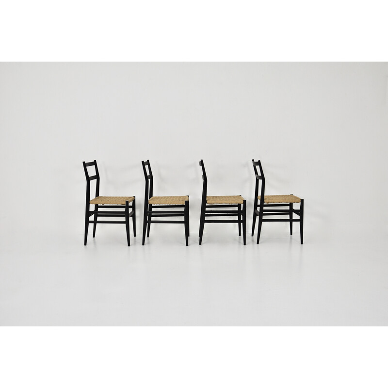 Conjunto de 4 cadeiras Leggera vintage de Gio Ponti para Cassina, 1960