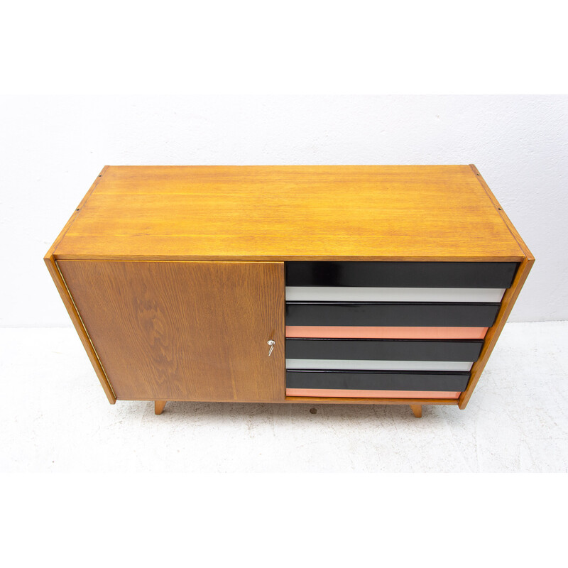 Mid century beech wood U-458 chest of drawers by Jiri Jiroutek, Czechoslovakia 1960s