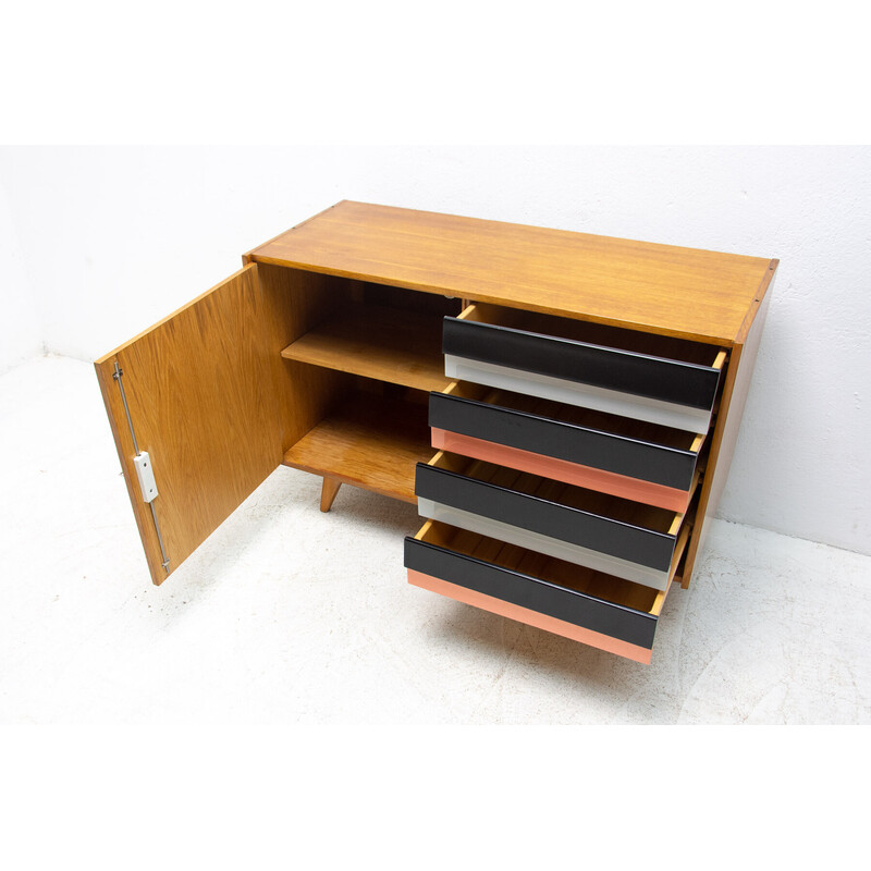 Mid century beech wood U-458 chest of drawers by Jiri Jiroutek, Czechoslovakia 1960s