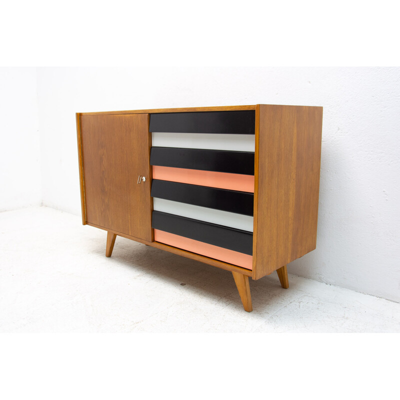 Mid century beech wood U-458 chest of drawers by Jiri Jiroutek, Czechoslovakia 1960s