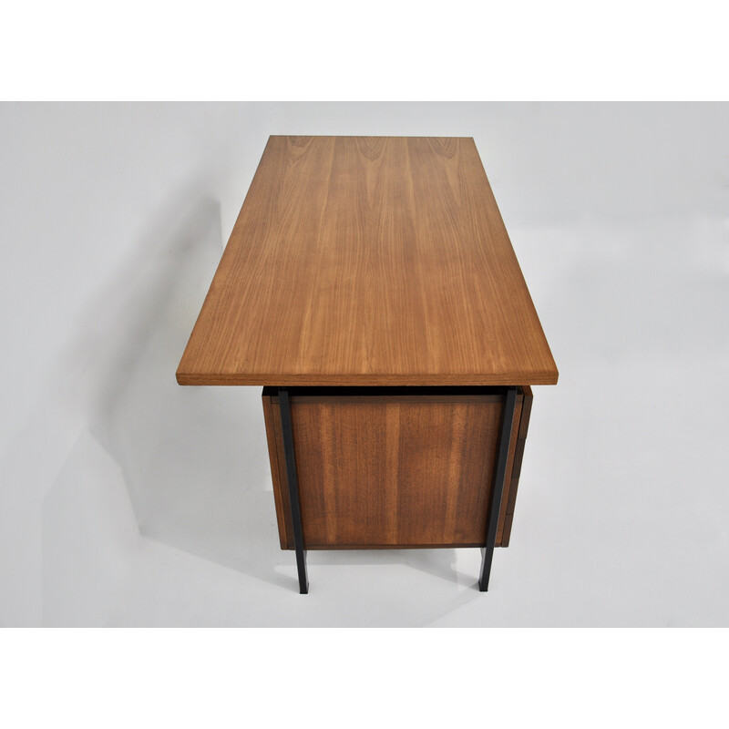 Vintage-Schreibtisch aus Holz und Metall mit 6 Schubladen von Cees Braakman für Pastoe, 1960