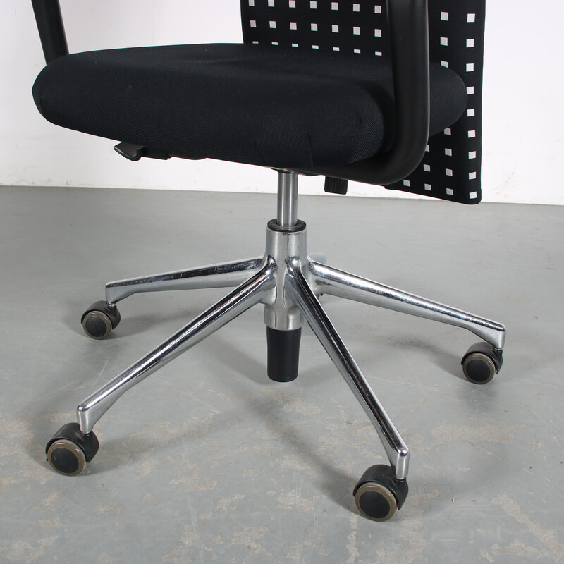 Vintage chrome plated metal desk chair by Antonio Citterio for Vitra, Germany 1980s