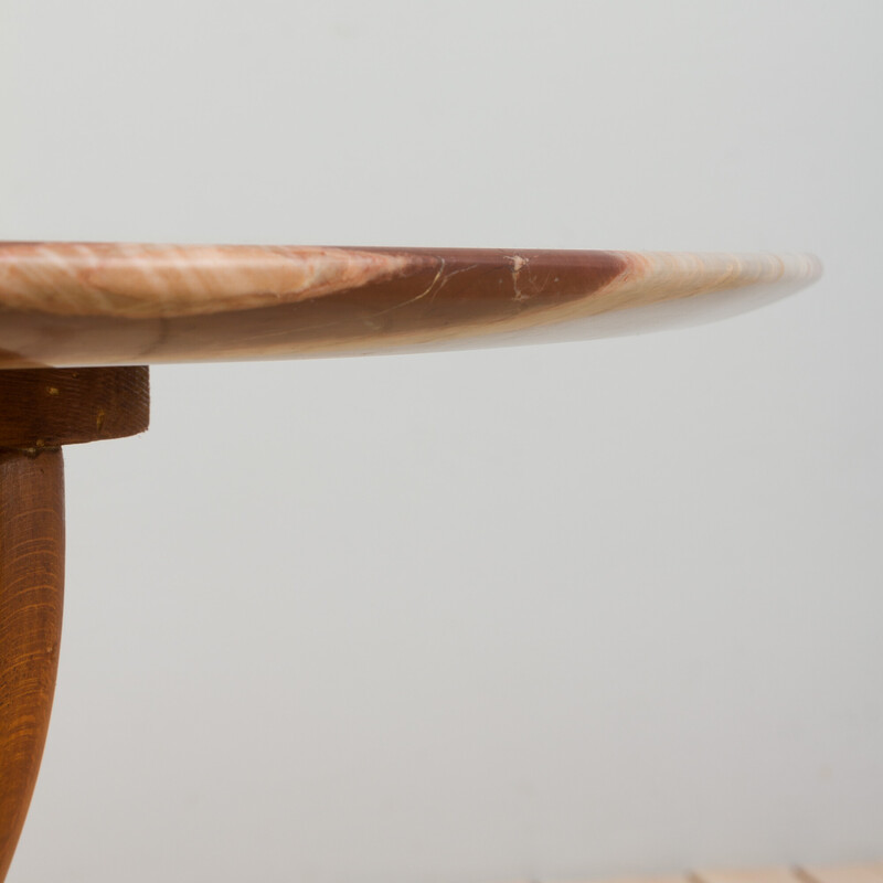 Italian vintage dining table with marble top, 1950s