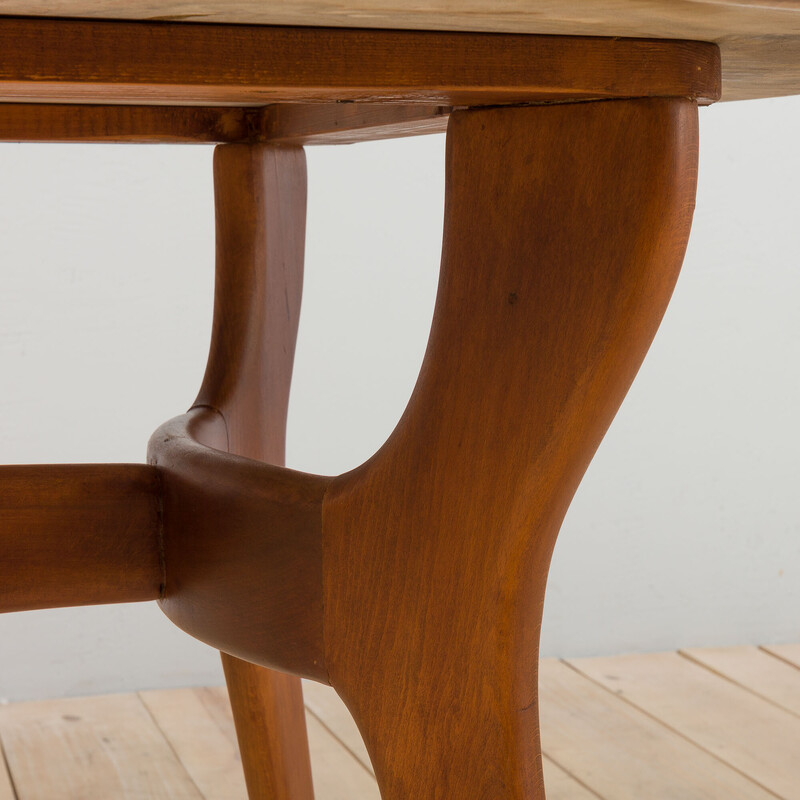 Italian vintage dining table with marble top, 1950s