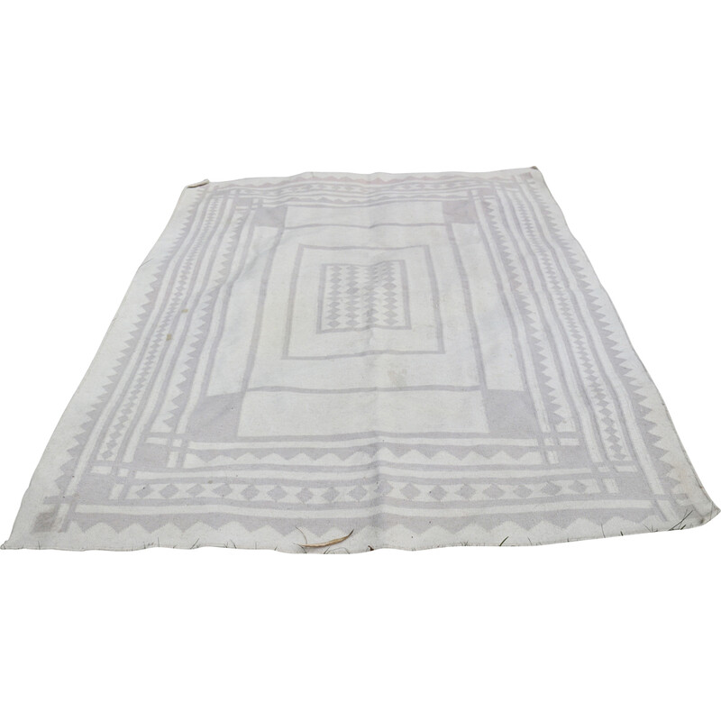 Vintage light colored wool rug, 1970-1980s