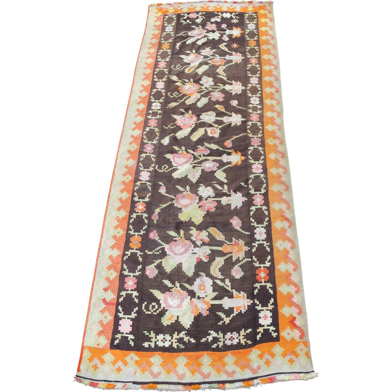 Vintage Bessarabian long kelim corridor rug, 1920s