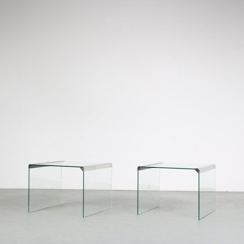 Pair of vintage side tables by Pierangelo Gallotti for Gallotti and Radice, Italy 1970s