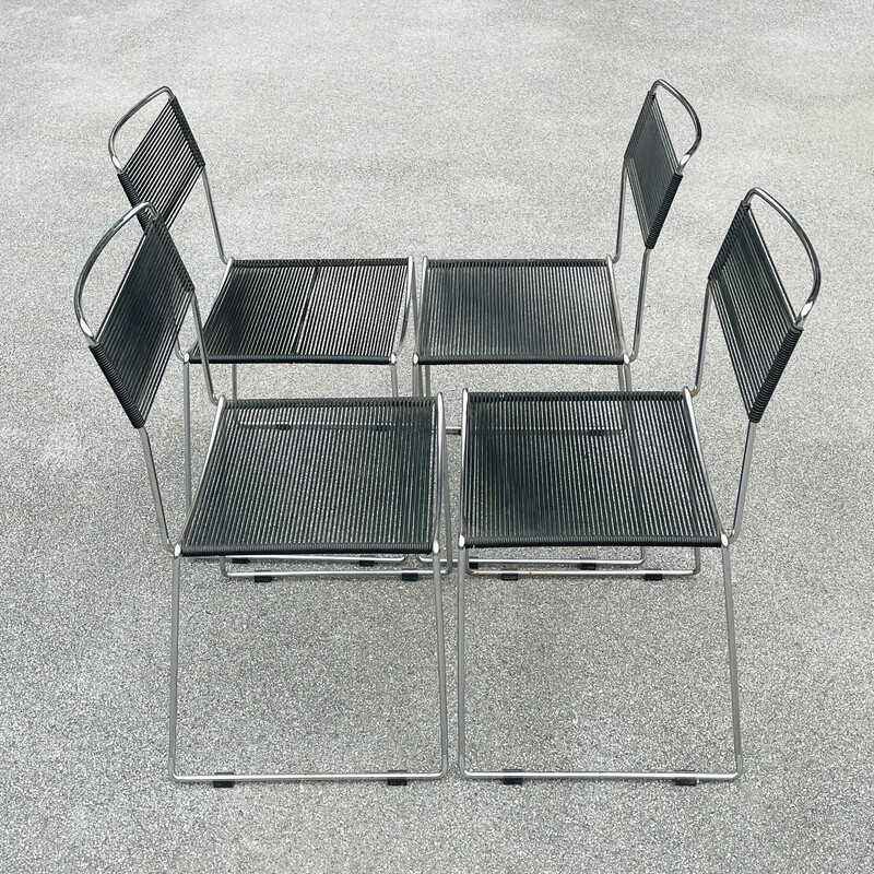 Set of 4 mid-century dining chairs Spaghetti by Giandomenico Belotti for Alias, Italy 1980s