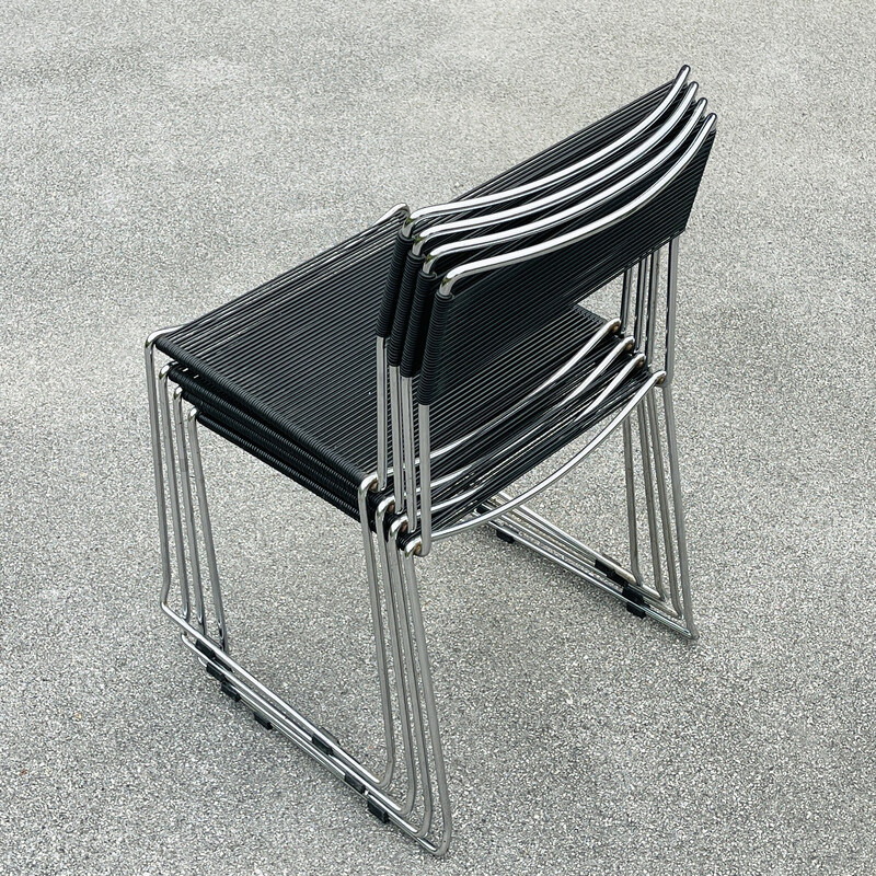 Ensemble de 4 chaises vintage Spaghetti de Giandomenico Belotti pour Alias, Italie 1980