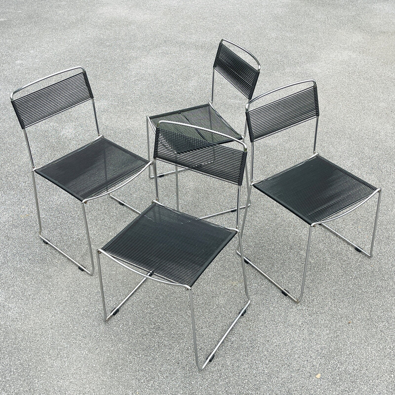 Set of 4 mid-century dining chairs Spaghetti by Giandomenico Belotti for Alias, Italy 1980s