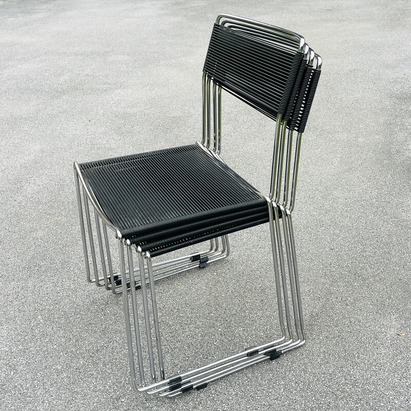 Set of 4 mid-century dining chairs Spaghetti by Giandomenico Belotti for Alias, Italy 1980s